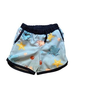 Monica + Andy Swim Trunks Kids‎ Blue Under the Sea Octopus Starfish SIZE 9-12M